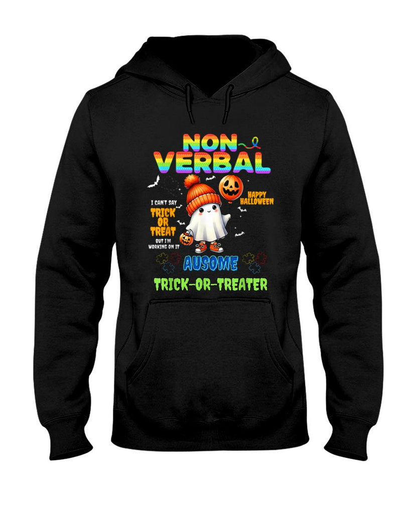 Non-Verbal Ausome Trick-or-Treater Halloween Autism T-Shirt