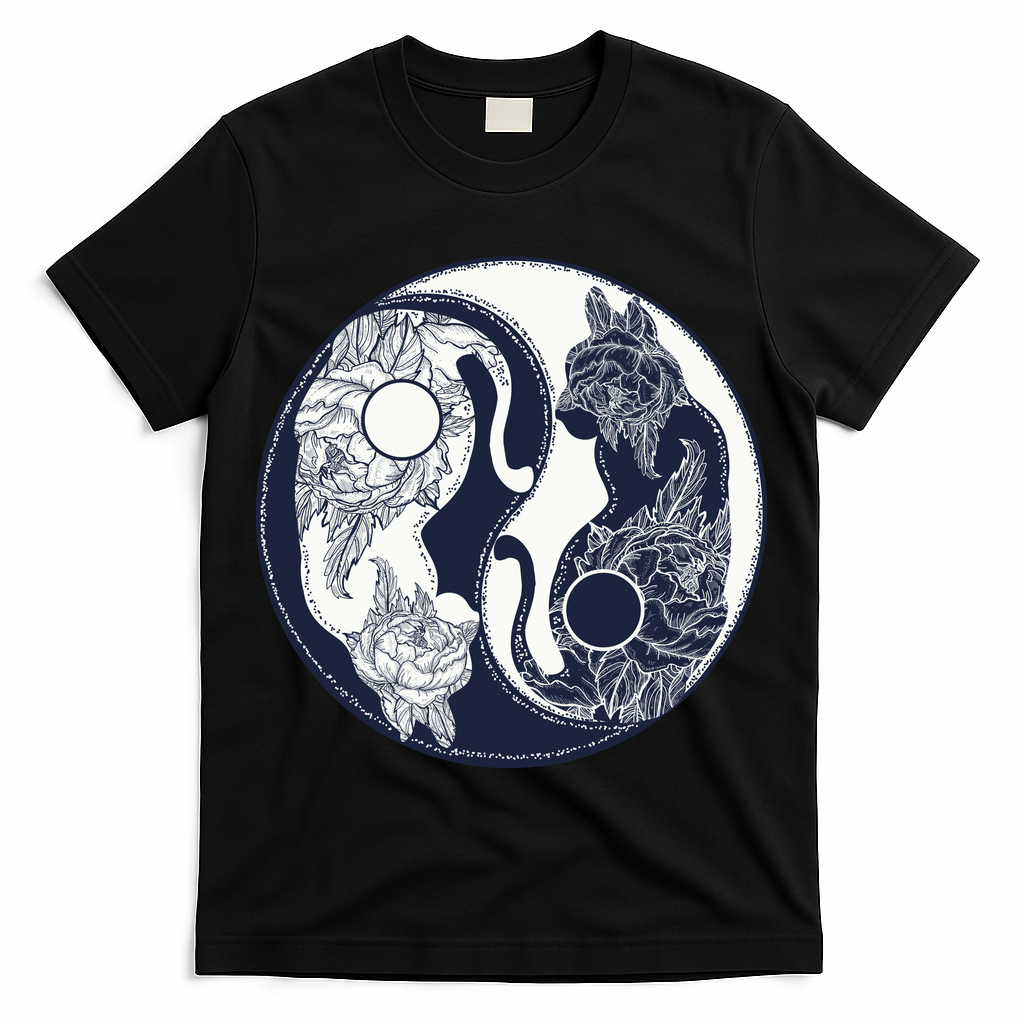 Yin Yang Cat Logo T-Shirt