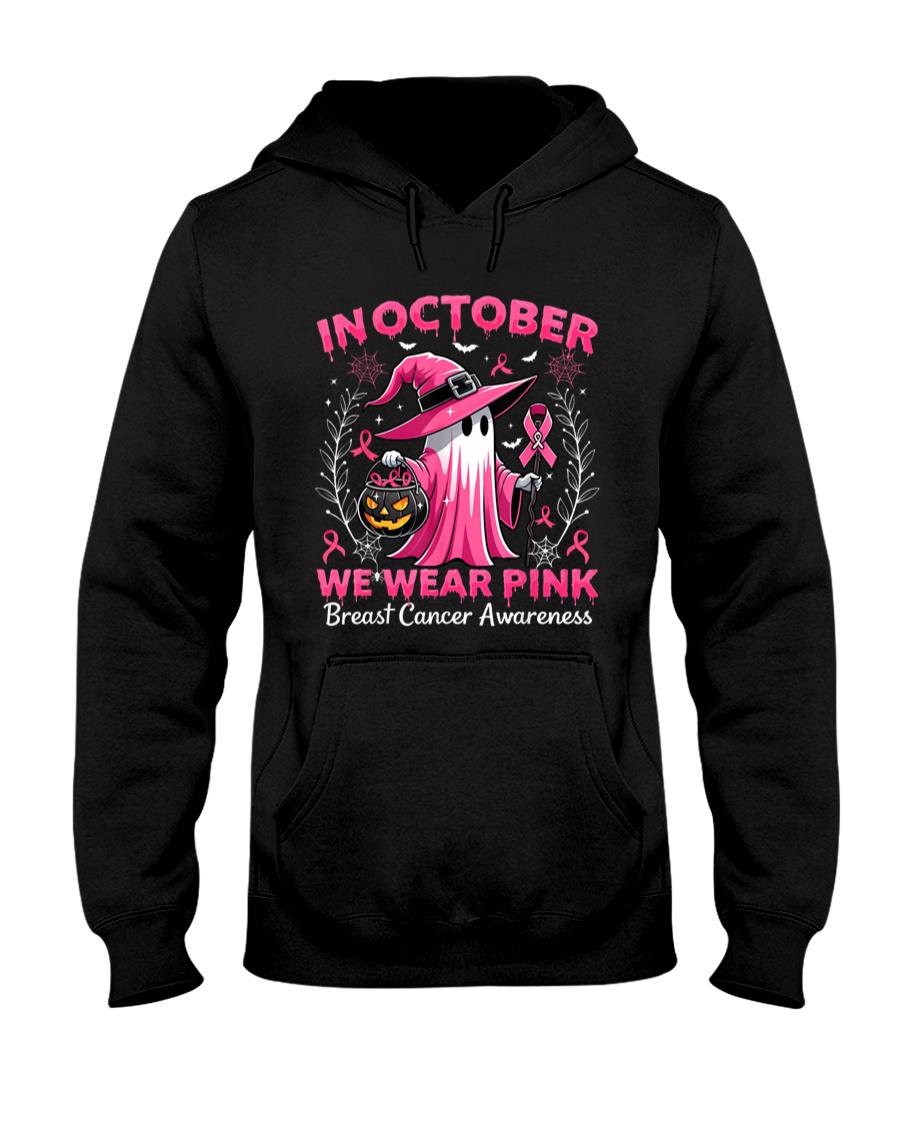 In October We Wear Pink Breast Cancer Awareness Halloween T-Shirt_2