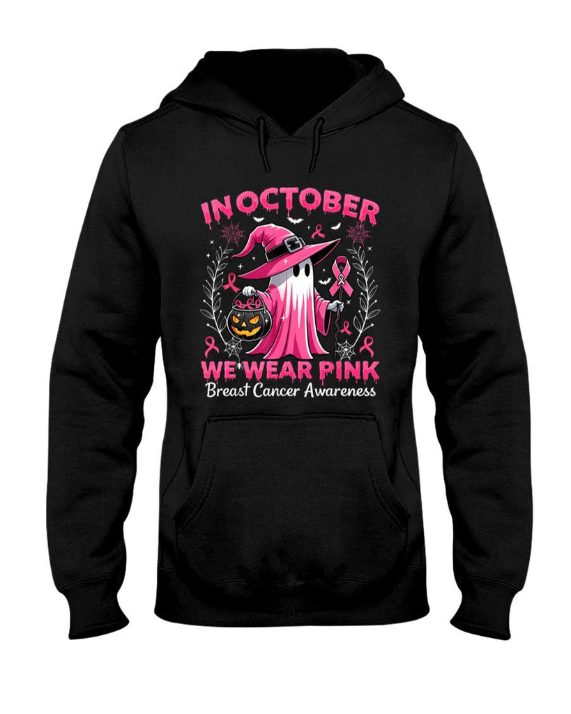In October We Wear Pink Breast Cancer Awareness Halloween T-Shirt_2