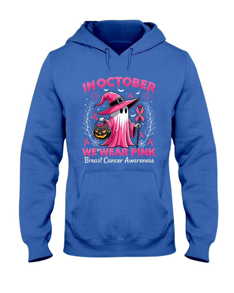 In October We Wear Pink Breast Cancer Awareness Halloween T-Shirt_2