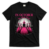 Retro in October We Wear Pink Witch Breast Cancer Awareness T-Shirt