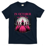 Retro in October We Wear Pink Witch Breast Cancer Awareness T-Shirt
