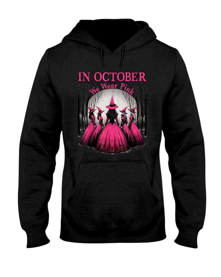 Retro in October We Wear Pink Witch Breast Cancer Awareness T-Shirt