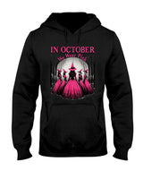 Retro in October We Wear Pink Witch Breast Cancer Awareness T-Shirt