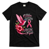 Breast Cancer Awareness Hummingbird Pink Ribbon Positive T-Shirt