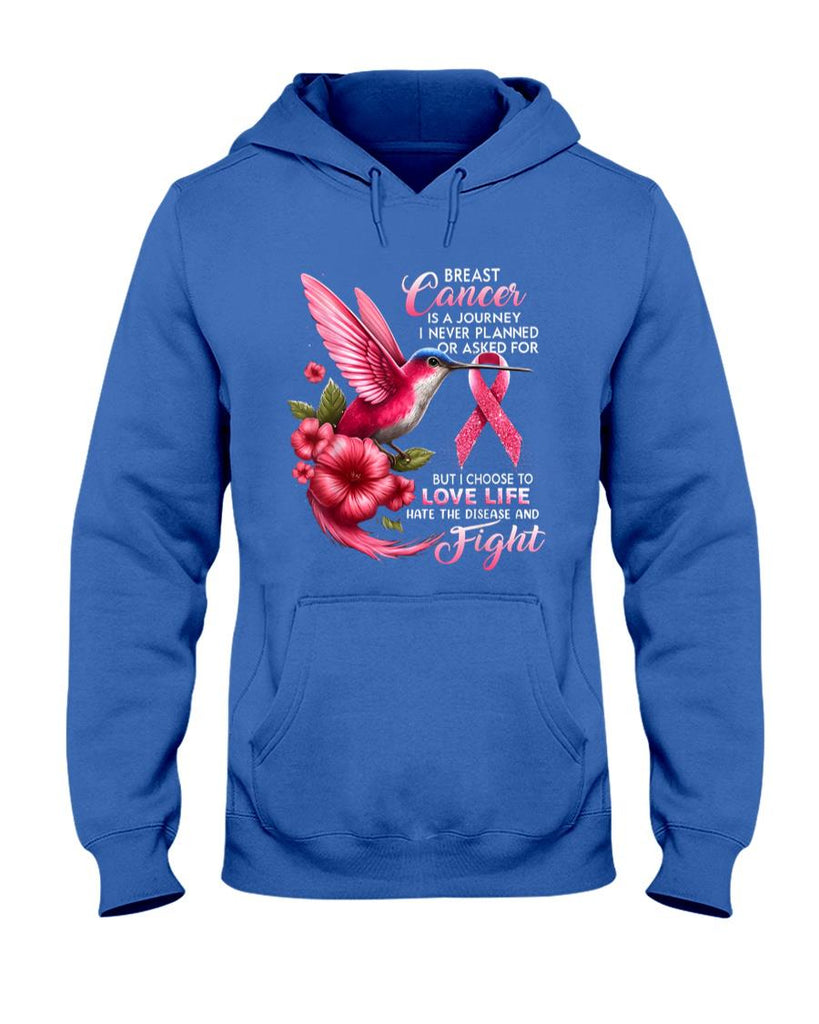 Breast Cancer Awareness Hummingbird Pink Ribbon Positive T-Shirt