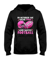 In October We Wear Pink Football Breast Cancer Awareness T-Shirt