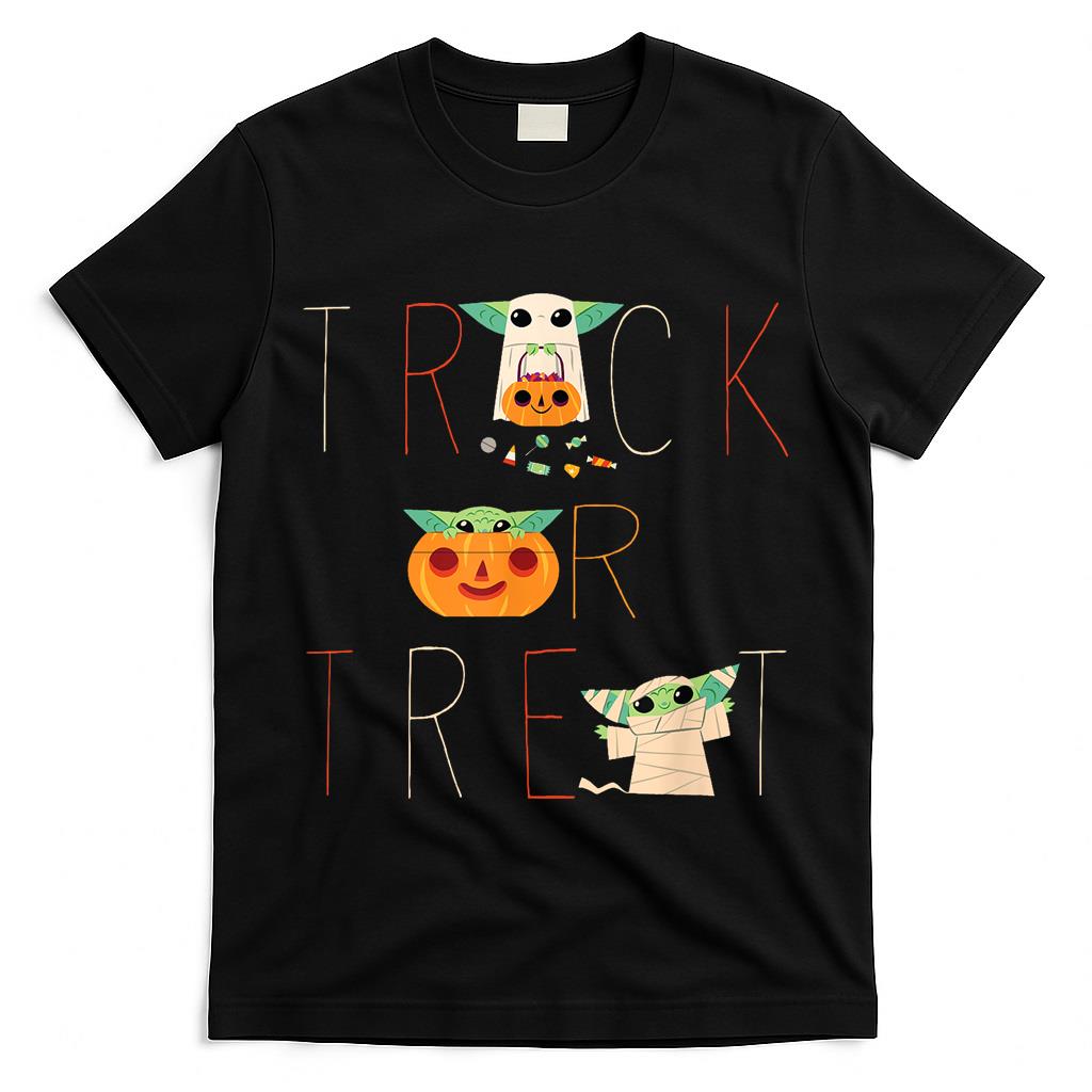 Star Wars The Mandalorian Grogu Trick or Treat Halloween T-Shirt