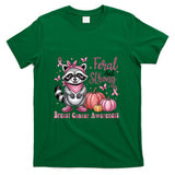 Feral and Strong Breast Cancer Awareness Raccoon Pink Ribbon T-Shirt