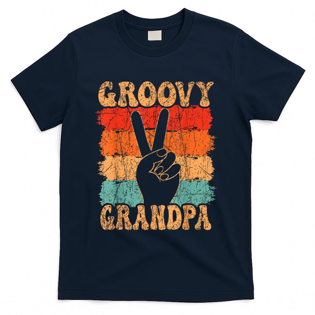 Retro Nostalgia - Groovy Grandpa 70s Aesthetic Nostalgia 1970's Retro Grandpa T-Shirt
