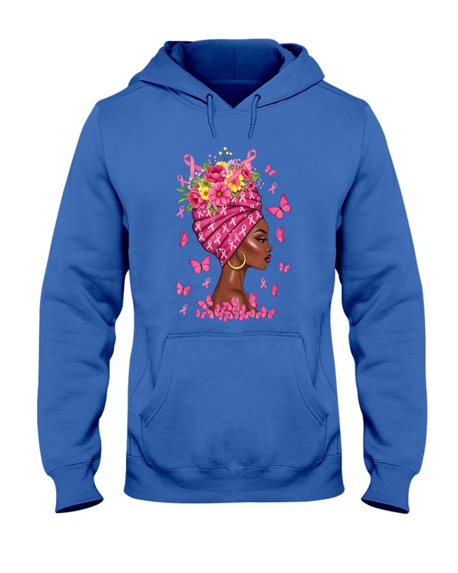 Breast Cancer Afro Girl Pink Ribbon Awareness Women T-Shirt