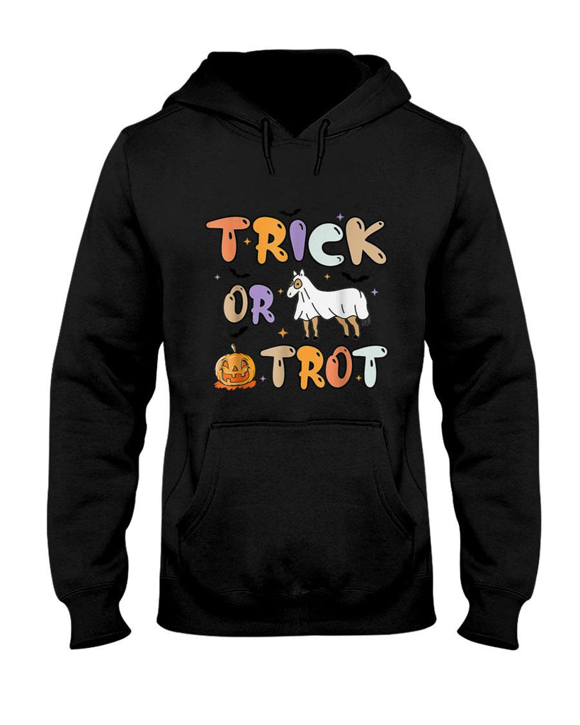 Trick Or Trot Halloween Pumpkin Ghost Horse T-Shirt