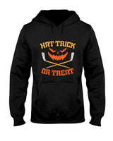 Hat Trick Or Treat Ice Hockey Halloween Boy Men Player Coach T-Shirt