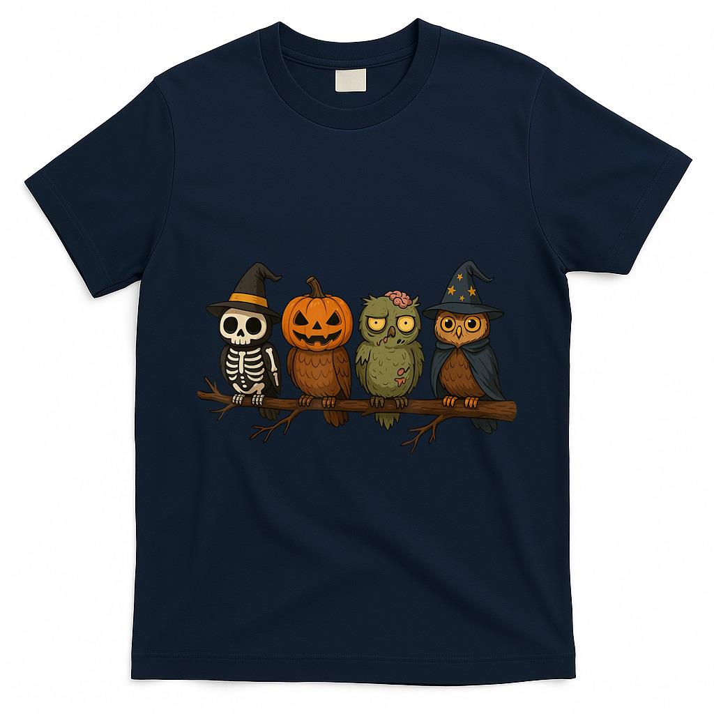 Skeleton Pumpkin Zombie Wizard Owls Cute Trick or Treat T-Shirt