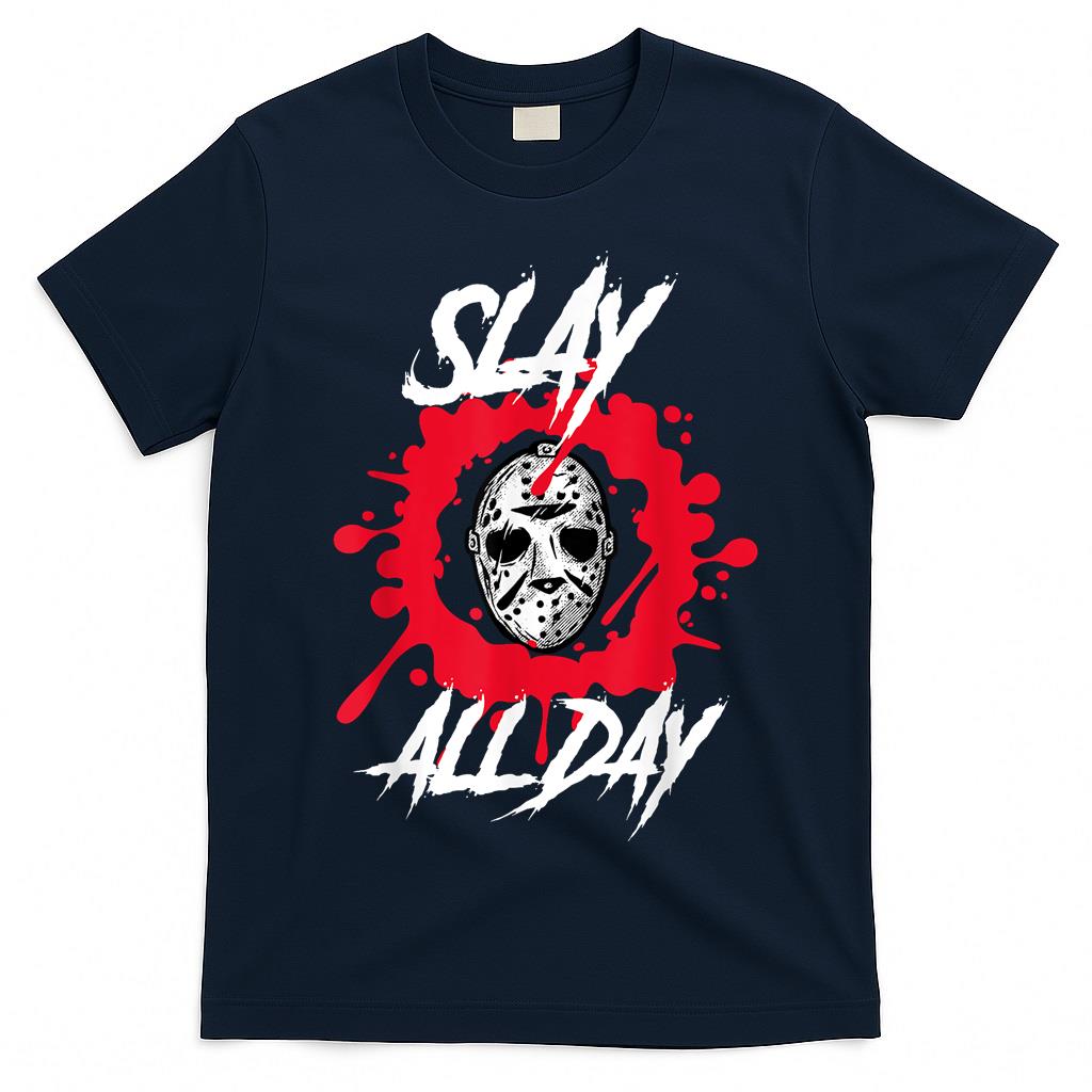 Slay All Day Horror Mens Womens Halloween Trick or Treat T-Shirt