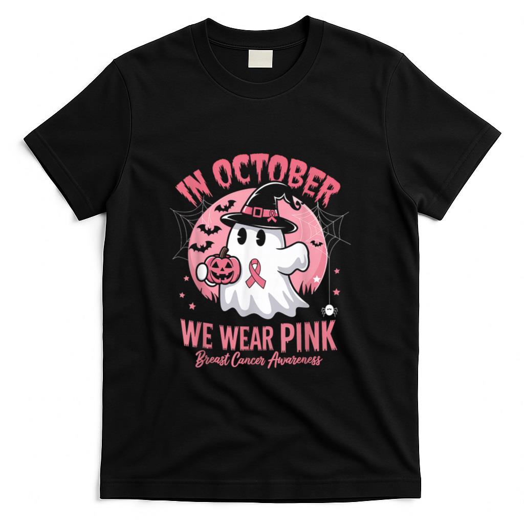 Breast Cancer Shirts Women Halloween October Wear Pink T-Shirt