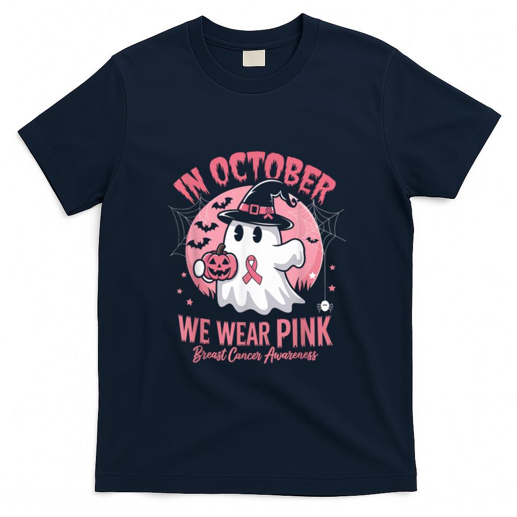 Breast Cancer Shirts Women Halloween October Wear Pink T-Shirt