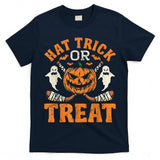 Hat Trick or Treat Ice Hockey Player Halloween Costume Gift T-Shirt