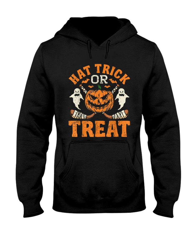 Hat Trick or Treat Ice Hockey Player Halloween Costume Gift T-Shirt
