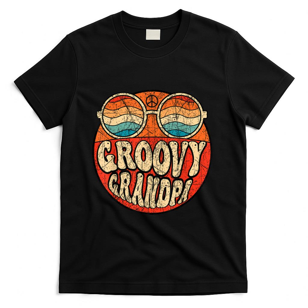 Retro Nostalgia - Groovy Grandpa 70s Aesthetic Nostalgia 1970's Retro Grandpa T-Shirt
