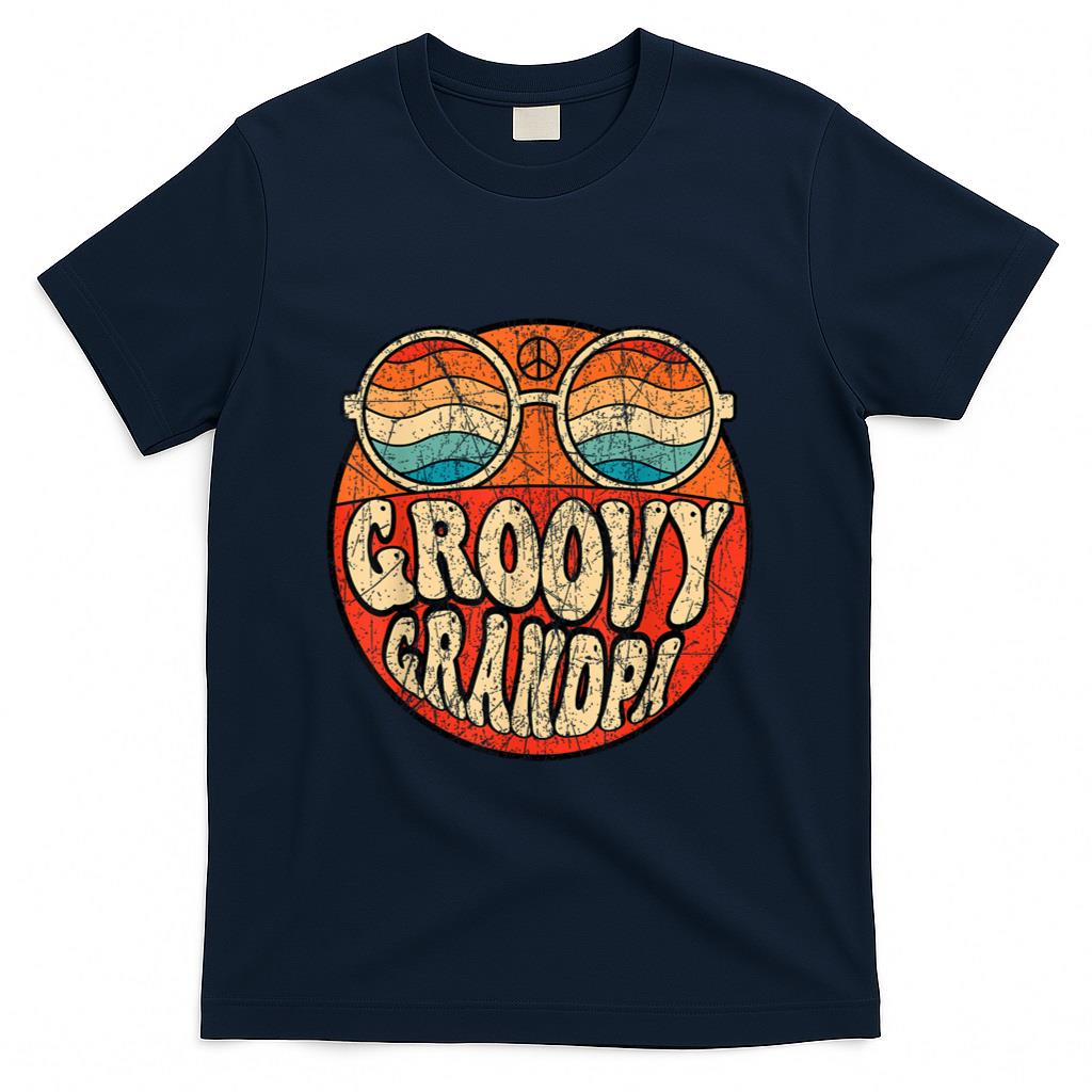 Retro Nostalgia - Groovy Grandpa 70s Aesthetic Nostalgia 1970's Retro Grandpa T-Shirt
