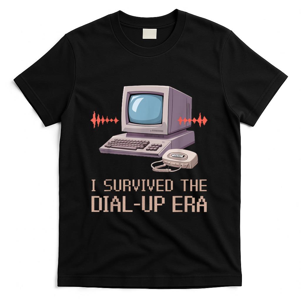 Retro Nostalgia - I Survived the Dial-Up Era Retro 90s Nostalgia T-Shirt