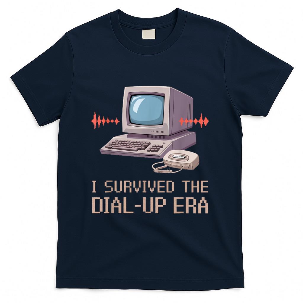 Retro Nostalgia - I Survived the Dial-Up Era Retro 90s Nostalgia T-Shirt