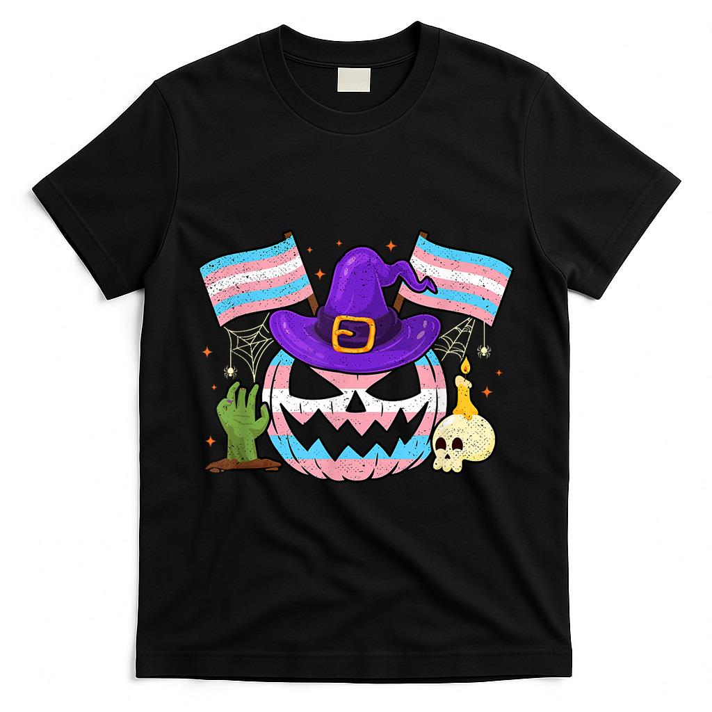 Transgender Halloween Pumpkin Trans Pride Trick Or Treat T-Shirt