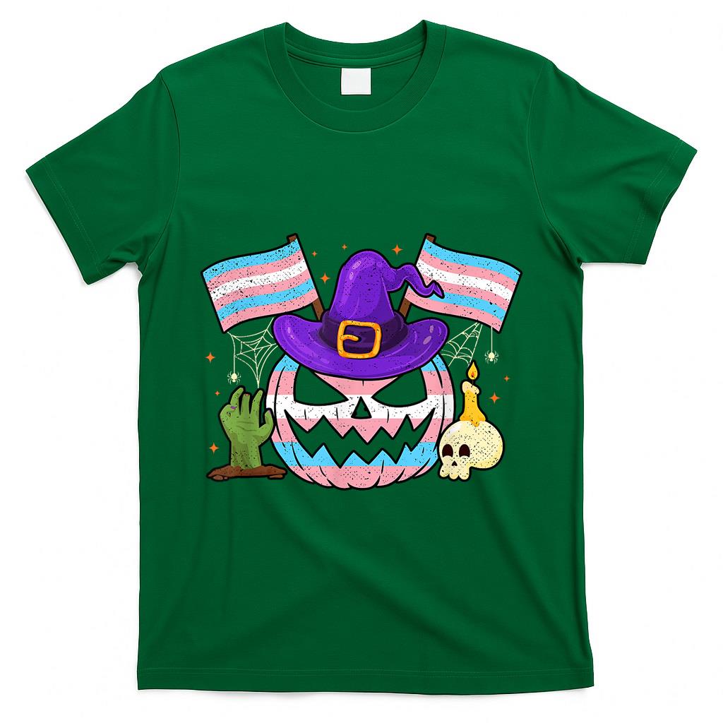 Transgender Halloween Pumpkin Trans Pride Trick Or Treat T-Shirt