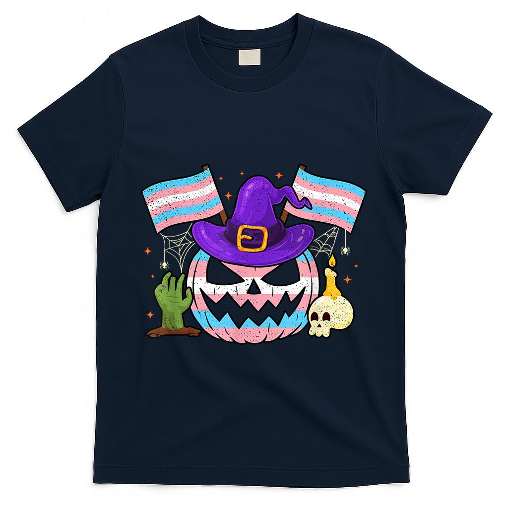 Transgender Halloween Pumpkin Trans Pride Trick Or Treat T-Shirt