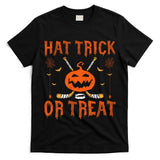 Hat Trick Or Treat Ice Hockey Halloween Player Coach Long Sleeve T-Shirt