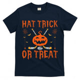Hat Trick Or Treat Ice Hockey Halloween Player Coach Long Sleeve T-Shirt