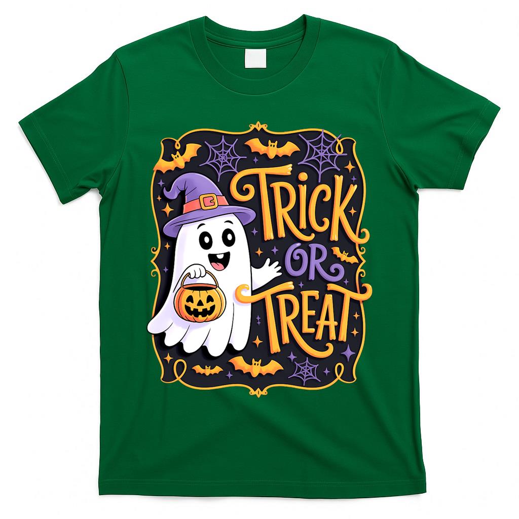 Trick Or Treat Happy Halloween Pumpkin Ghost Oversized T-Shirt