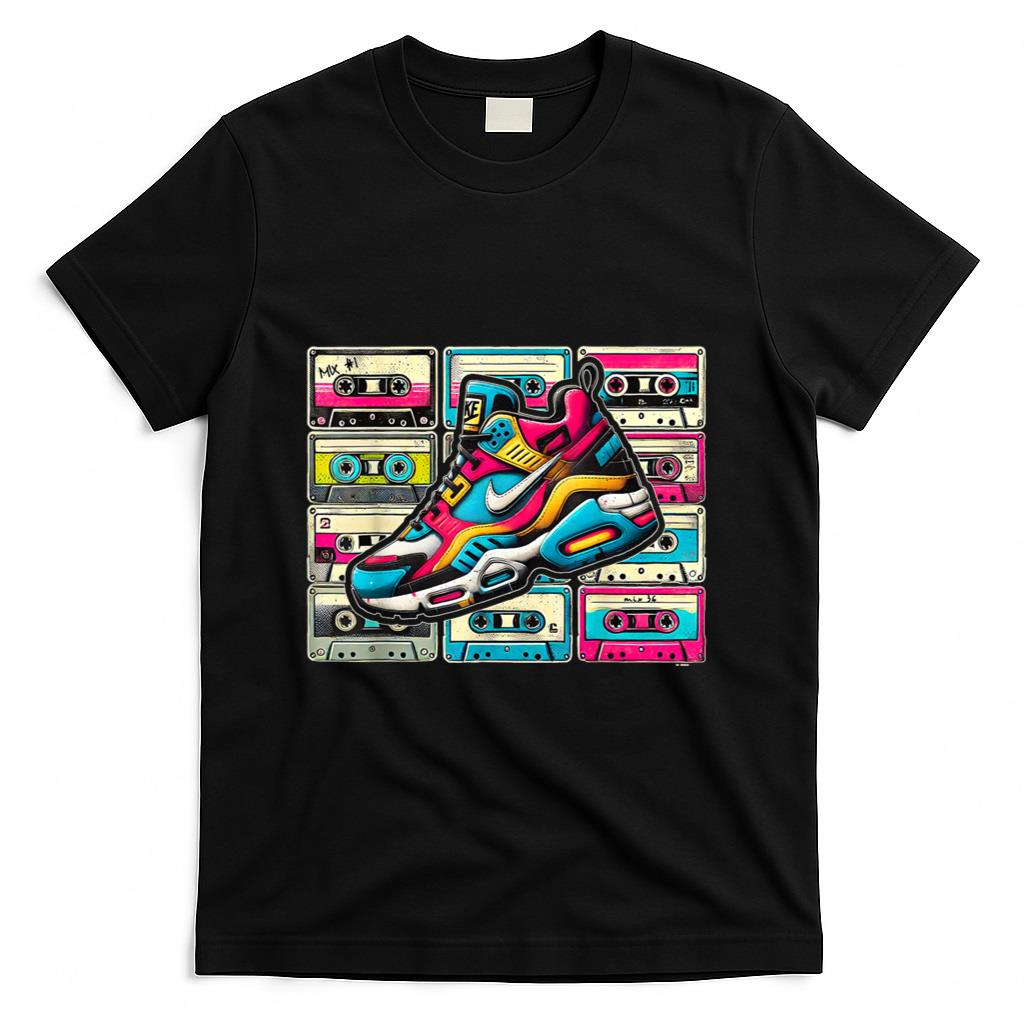 Retro Nostalgia - 80s 90s retro party costume nostalgia cassette shoe t-shirt T-Shirt