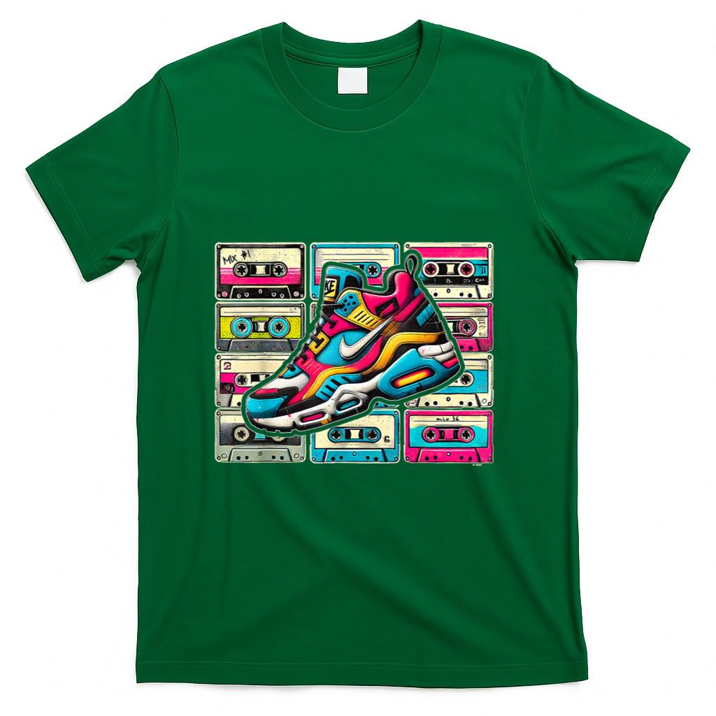 Retro Nostalgia - 80s 90s retro party costume nostalgia cassette shoe t-shirt T-Shirt