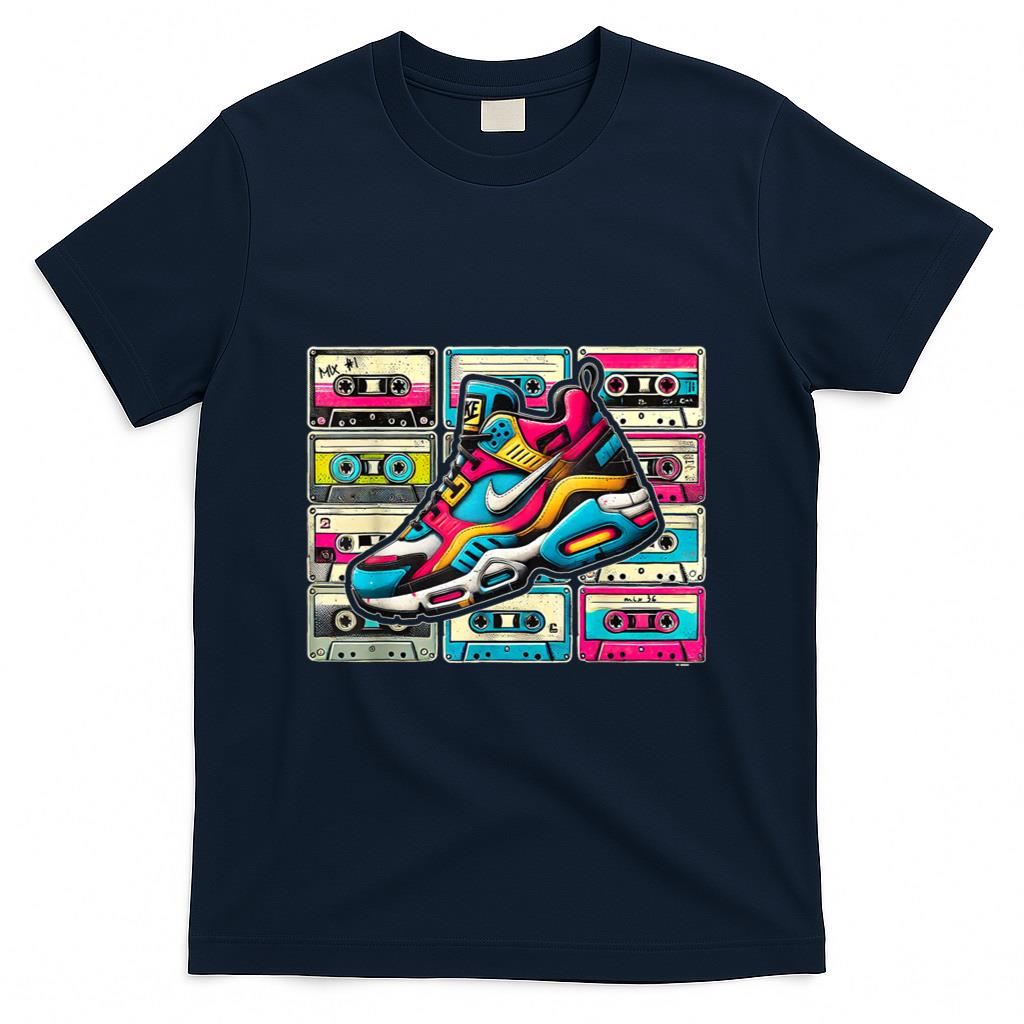 Retro Nostalgia - 80s 90s retro party costume nostalgia cassette shoe t-shirt T-Shirt