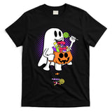 Retro Funny Ghost Eating Candies Boosheet Boo Happy Halloween Spooky Classic  Style 1 T-Shirt
