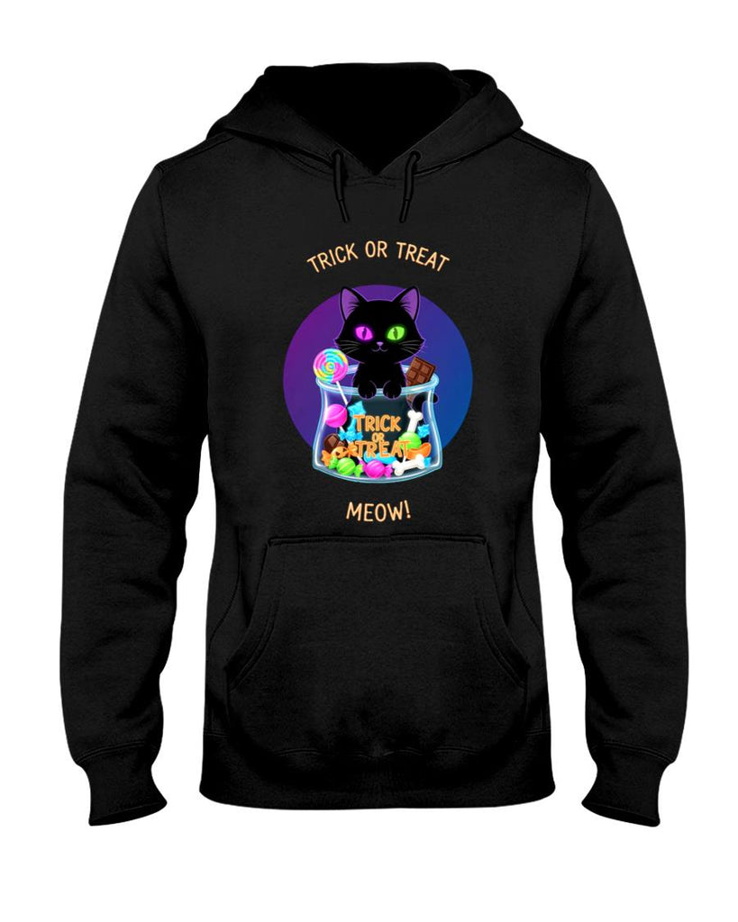 Cute Halloween Black Cat Trick or Treat Candy Sticker Classic T-Shirt