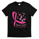 Breast Cancer Ribbon Butterfly Support Squad Women Men Kids T-Shirt