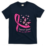 Breast Cancer Ribbon Butterfly Support Squad Women Men Kids T-Shirt
