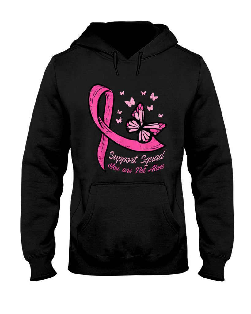 Breast Cancer Ribbon Butterfly Support Squad Women Men Kids T-Shirt