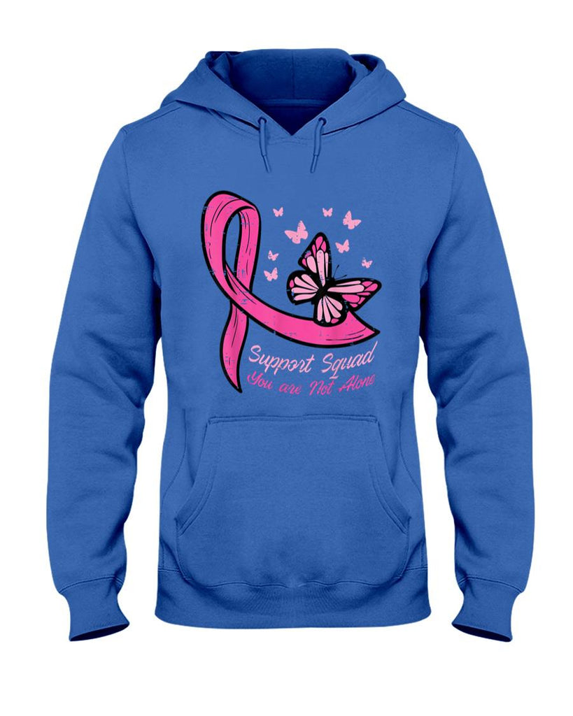 Breast Cancer Ribbon Butterfly Support Squad Women Men Kids T-Shirt