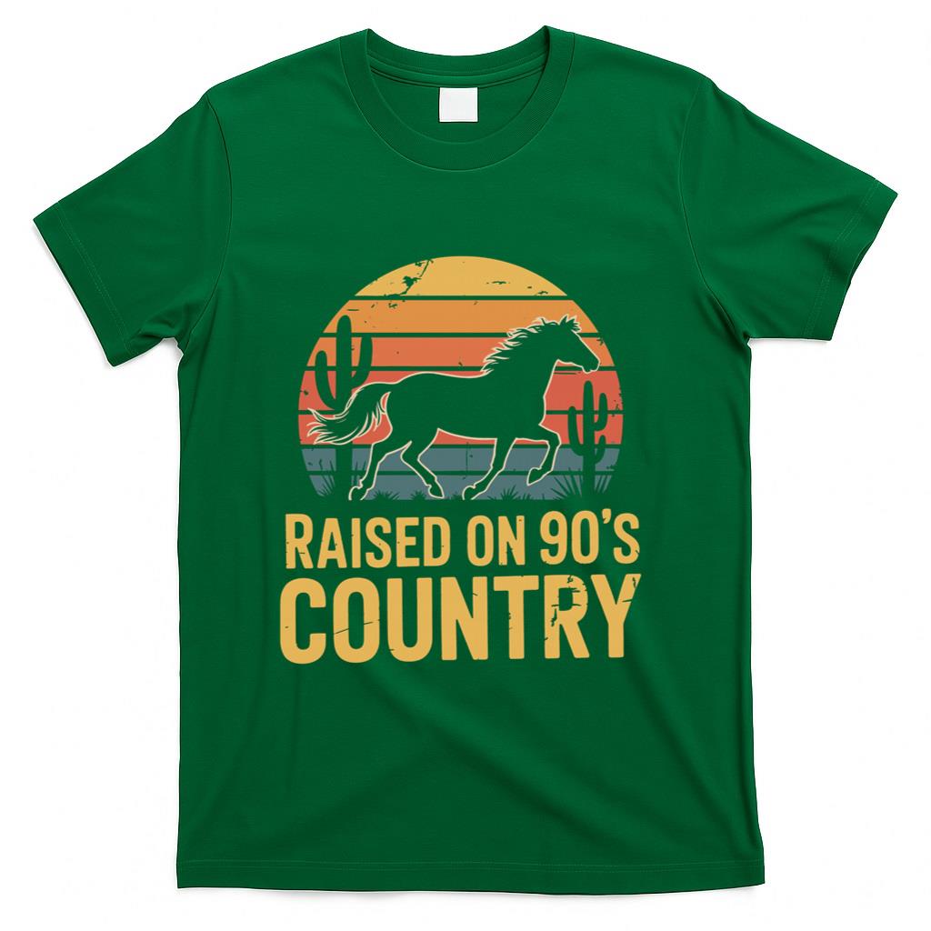 Retro Nostalgia - Raised On 90’s Country Horse Retro Nostalgia Western Music T-Shirt