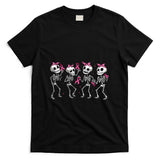 Pink Ribbon Breast Cancer Awareness Skeleton Women Men Kids T-Shirt_1