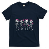 Pink Ribbon Breast Cancer Awareness Skeleton Women Men Kids T-Shirt_1