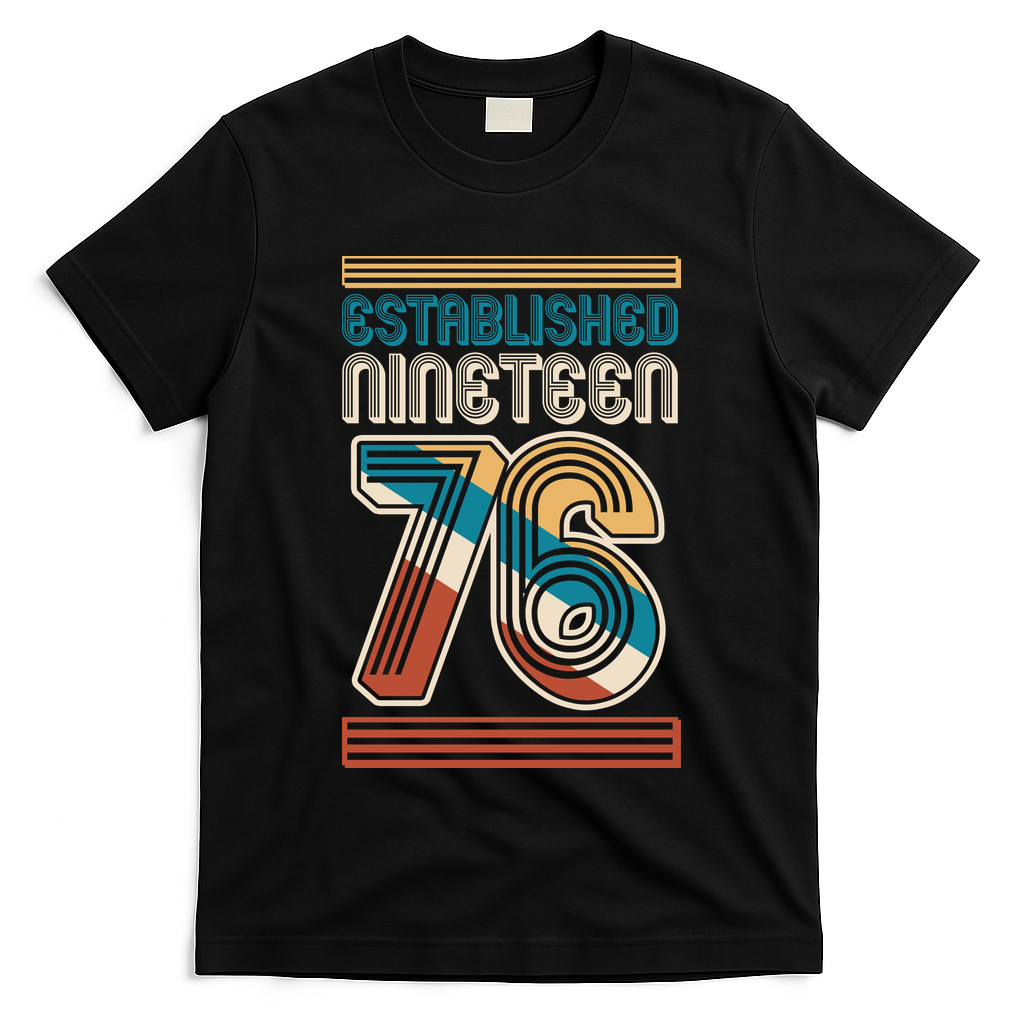 50th Birthday 1976 Established Nineteen 76 T-Shirt