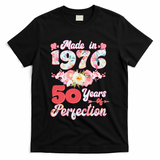 50th Birthday Floral Made In 1976 50 Years Of Perfection T-Shirt