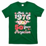 50th Birthday Floral Made In 1976 50 Years Of Perfection T-Shirt