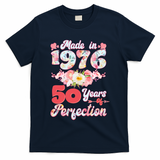 50th Birthday Floral Made In 1976 50 Years Of Perfection T-Shirt